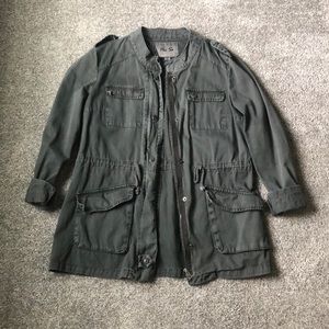 Per Se gray utility jacket, size M